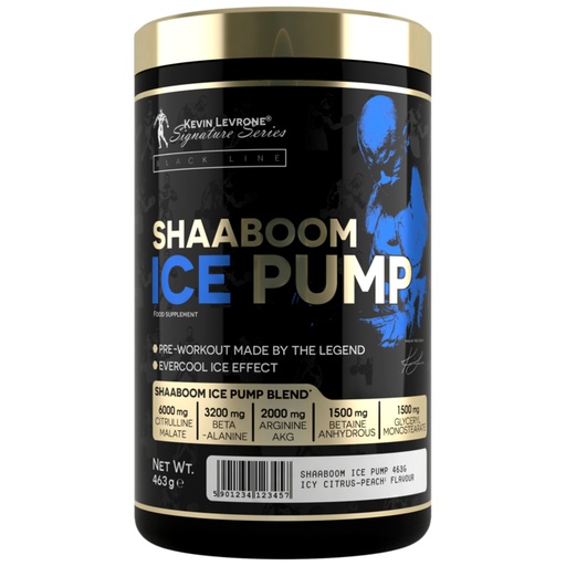 [5903719234610] Kevin Levrone Shaaboom ICE Pump-463G-50Serv.-Peach Flavour