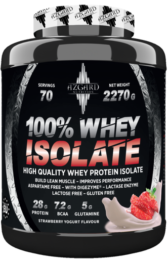 [5999569361231] Azgard Nutrition 100% Whey Isolate High Quality Whey Protein Isolate-70Serv.-2270G.-Strawberry