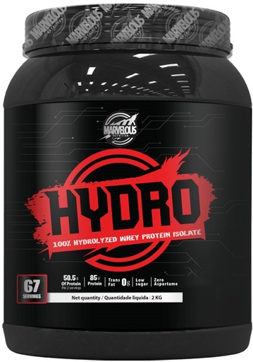 [634240129605] Marvelous Nutrition Hydro 100% Hydrolyzed Whey Protein Isolate-2KG-67Serv.-Chocolate Fudge