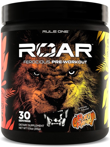 [196671005175] Rule 1 ROAR Pre-Workout 30 Servings- Peach Mango