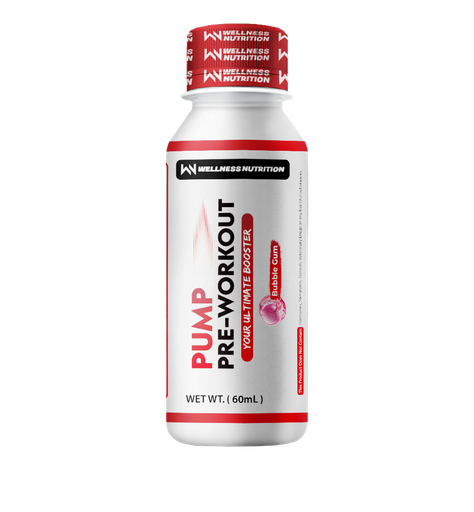 [6224002171283] Wellness Nutrition Pump Pre-Workout Shot -60Ml-Bubble Gum