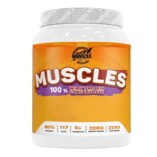 [0634240173035] Marvelous Muscles 100% Whey Potein Concentrate-2Kg-67Serv.-White Choclate Cookies