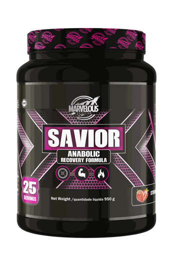 [0634240129636] Marvelous Nutrition Savior Anabolic Recovery Formula 950g . - 25 Serv.- Strawberry
