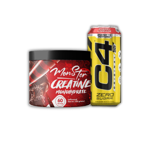 [906] Monster Creatine Monohydrate -300G -60Serv+Cellucor | C4 Energy Drink 473ml-Cherry Limeade