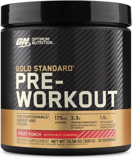 [748927052695] Optimum Nutrition Gold Standard Pre-Workout 30 Servings-FRUIT PUNCH
