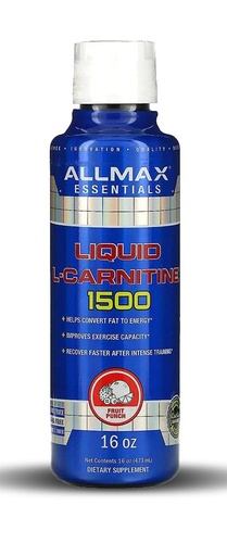 [665553228273] ALLMAX Nutrition Liquid L-Carnitine 1500, Fruit Punch, 16 oz (473 ml)