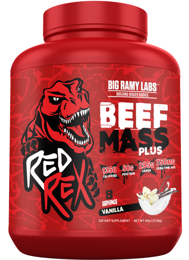 [6223007823173] Big Ramy Labs Red Rex Beef mass plus -2728gm -8serv.-Vanilla