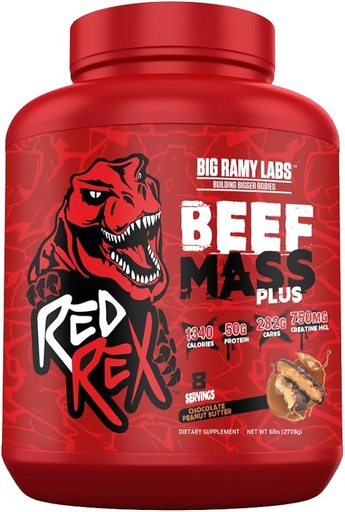 [6223007823180] Big Ramy Labs Red Rex Beef mass plus-2.71KG-8serv.-Choclate Peanut Butter