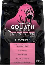 [893912125394] Syntrax GOLIATH Protein Gainer-Strawberry- 41 sev-.5.44 Kg.
