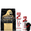 Syntrax GOLIATH Protein Gainer-Vanilla- 41 sev-.5.44 Kg.+Wellness Nutrition L-Carnitine 3500MG Extreme Shot Ampoule-2Serv-50Ml-Blueberry+Wellness Nutrition Pump Pre-Workout Shot -60Ml-BlueBerry+Energy smart shaker