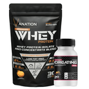 Vanation Whey Protein 100% - 30 Serv. -1050 Mg -(Caramel Biscuit)+Vanation Creatine HCL 30 Serv.-Twist Fruits
